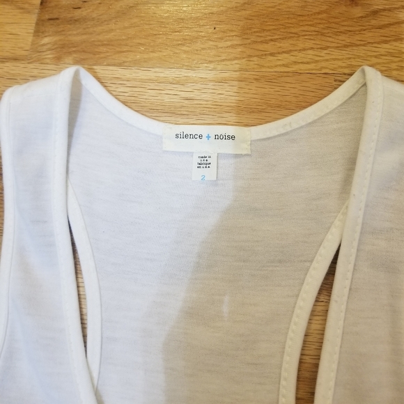 Silence + Noise Urban Outfitters White Grey Gray Mixed Media Sleeveless Dress - Picture 3 of 8